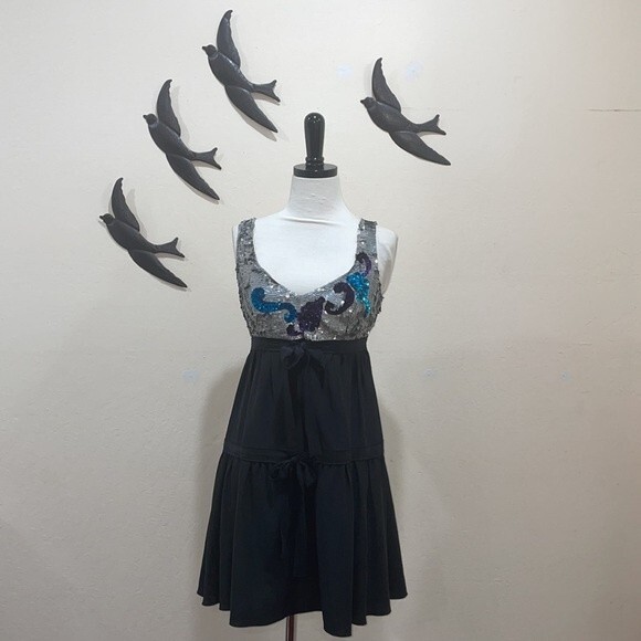 M Missoni Black Silk Silver & Purple Sequin Cocktail Dress - 2 -New Year's Eve! - Picture 1 of 12